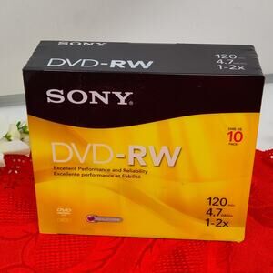 SONY DVD-RW 10 Pack- NEW Sealed 120 Min